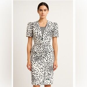 Chic 80's‎ Cali Girl SZ 8 B + W Polka Dot Dress